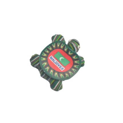 MINI RUBBER TURTLE MAGNET W/ MALDIVES FLAG