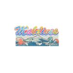 WOODEN MAGNET MALDIVES EPOXY UNDER WATER 4"