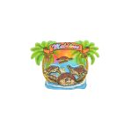 WOODEN MAGNET EPOXY TURTLE & COCO TREE 3"
