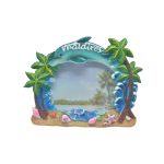 POLY PHOTO FRAME DOLPHIN W/ 4 COCO TREE 8"X6"