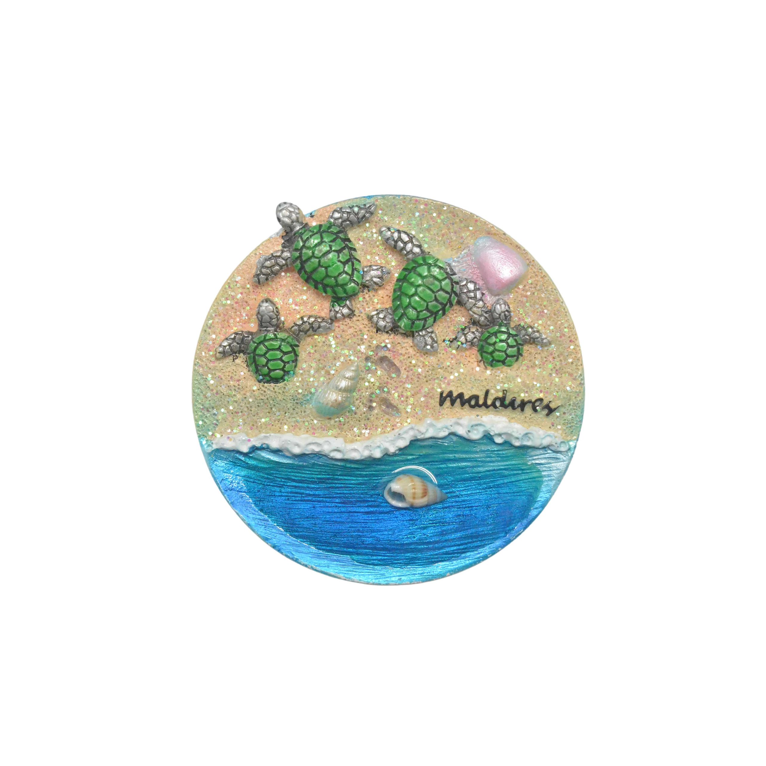 62808 POLY ROUND MAGNET 4 TURTLE 3" - Image 1