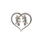 POLY 2 LIZARD HEART SHAPE MAGNET 2 COLOR 5" - Image 2