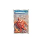 POLY STAMP MAGNET TURTLE EMBOSSED 2"X3"
