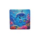 POLY MAGNET SQUARE UNDERWATER  W/DOLPHIN