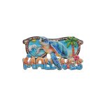 POLY SUNGLASS MAGNET W/ TURTLE & COCO TREE 4"