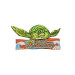 WOODEN MAGNET W/ TURTLE FLY & MALDIVES 4"