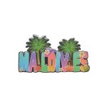 WOODEN MAGNETW/MALDIVE & COCO TREE 4"