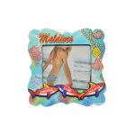 WOODEN MINI PHOTO FRAME MAGNET W/ SHARK 4"