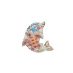 POLY DOLPHIN MAGNET W/TURTLE & SHELL 3"