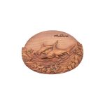 POLY MAGNET LIKE WOOD OVAL W/ HEAMMER HEAD SHARK 3"