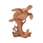 POLY LIKE WOOD TURTLE ON CORAL 7" - Image 2