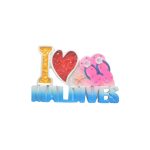 POLY MAGNET I LOVE MALDIVES W/SLIPPER