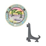 POLY ROUND DOLPHIN PLATE 4"