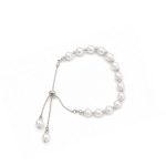 BRACELTE, PEARL & ROUND BEADS - ADJUSTABLE