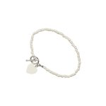 BRACELETE, PEARL & BEADS WITH LARGE HEART