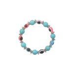 BRACELETE, TURQUISE COLORED SPHERICAL BEADS WITH EYE STYLE BEADS