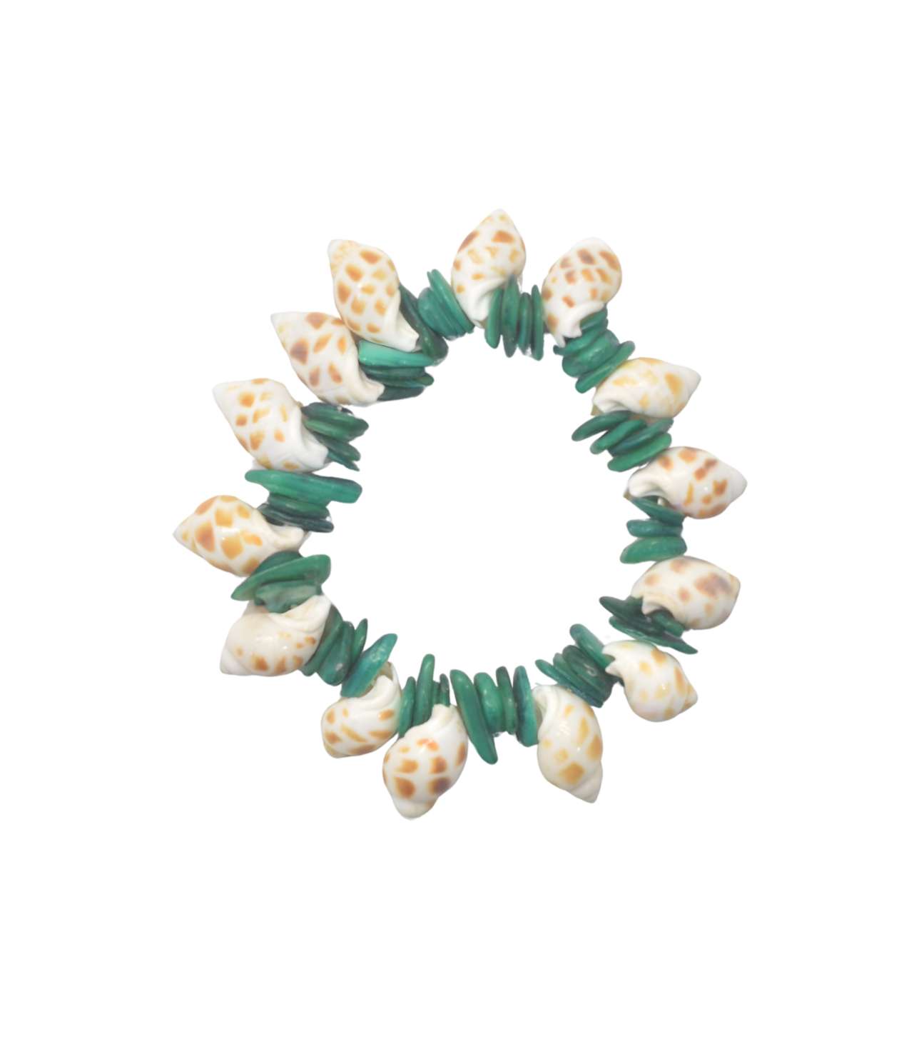 30857 BRACELETE , SEASHELLS WITH GREEN STONES - Image 1
