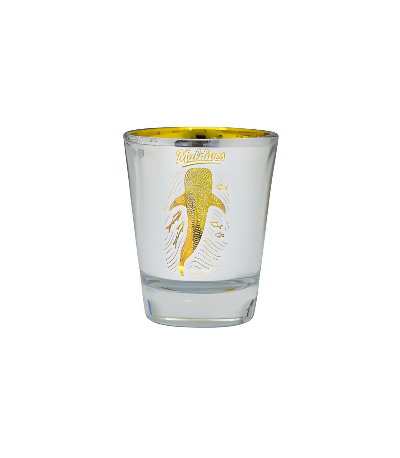63156 SHOTGLASS, WITH WHALESHARK PRINTED-YELLOW - Image 1
