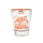 SHOTGLASS, WITH TURTLE  PRINTED-ORANGE