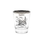 SHOTGLASS, WITH MANTA  PRINTED- BLACK
