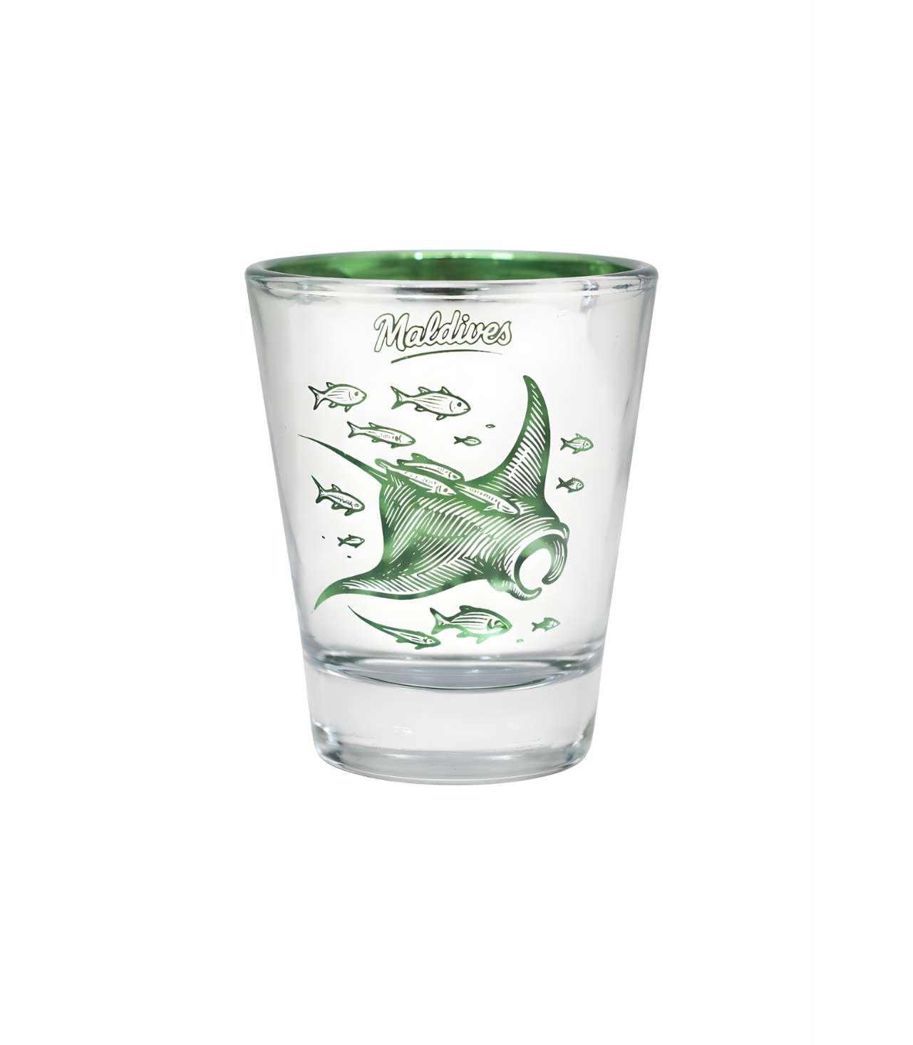 63161 SHOTGLASS, WITH MANTA PRINTED-GREEN - Image 1