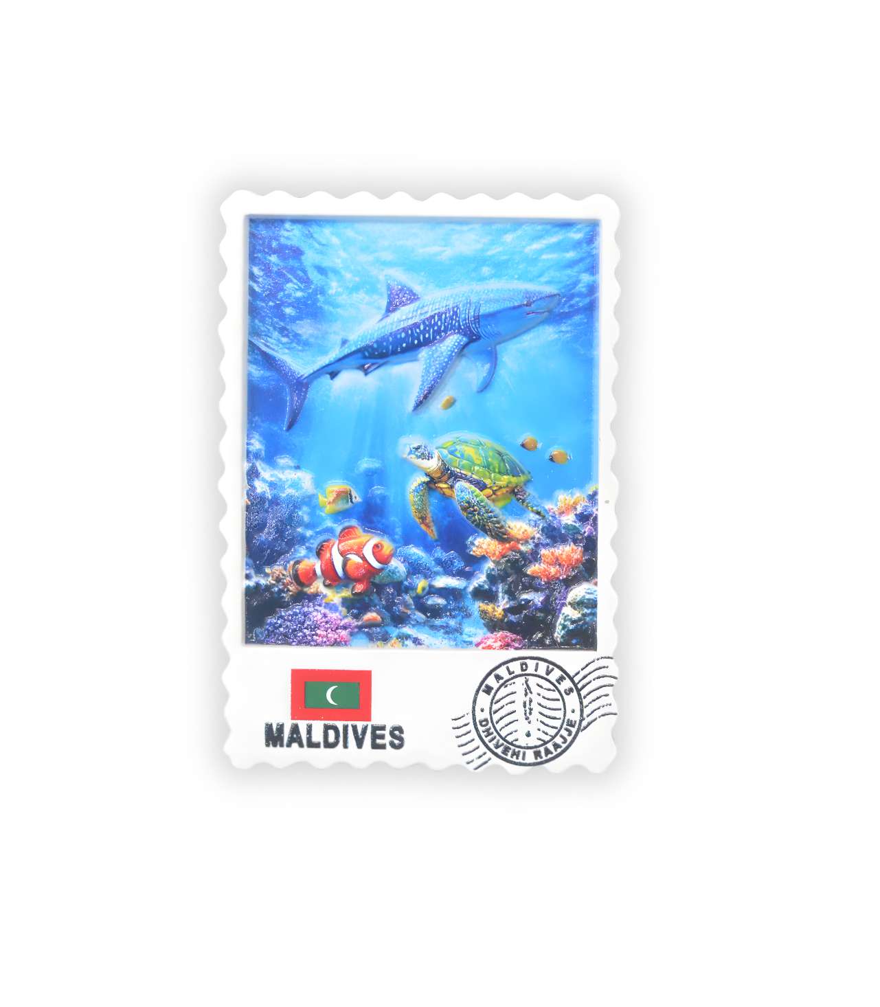 63181 POLY RECTANGLE MAGNET - WITH TURTLE - NEMO & WHALESHARK- EMBOSS - Image 1