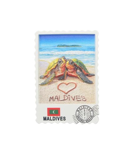 POLY RECTANGLE MAGNET - WITH TWIN TURTLE & HEART