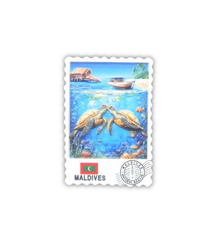 POLY RECTANGLE MAGNET - WITH TWIN TURTLE - FLAG / DHONI